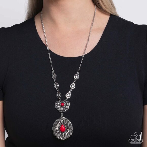 Paparazzi Jewelry Accessories - Refreshing Reality - Red Necklace - NEW!! - Picture 1 of 6